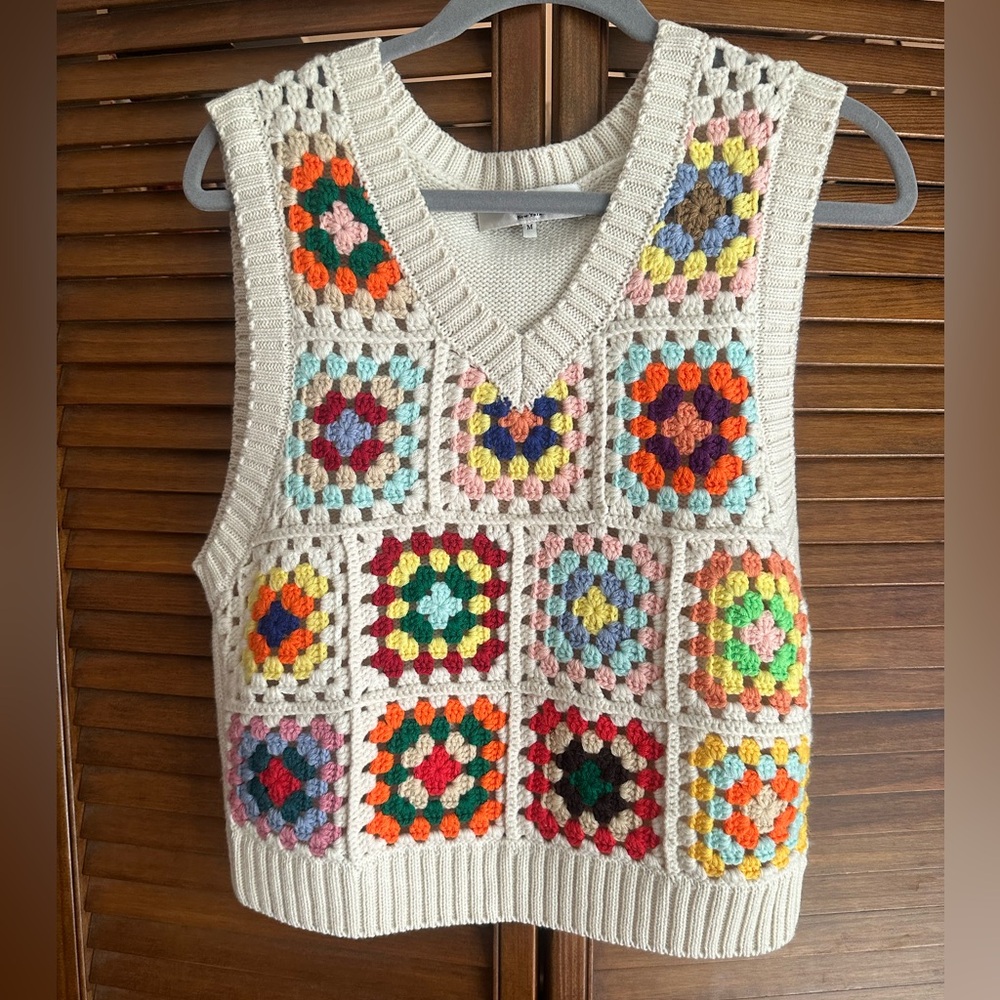 Size medium SEA crochet sweater vest